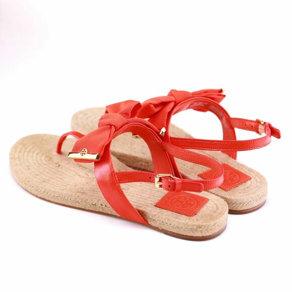 NIB Tory Burch BOWTIE PENNY Sandal in Poppy Red 7.5, 8 - Picture 6 of 11